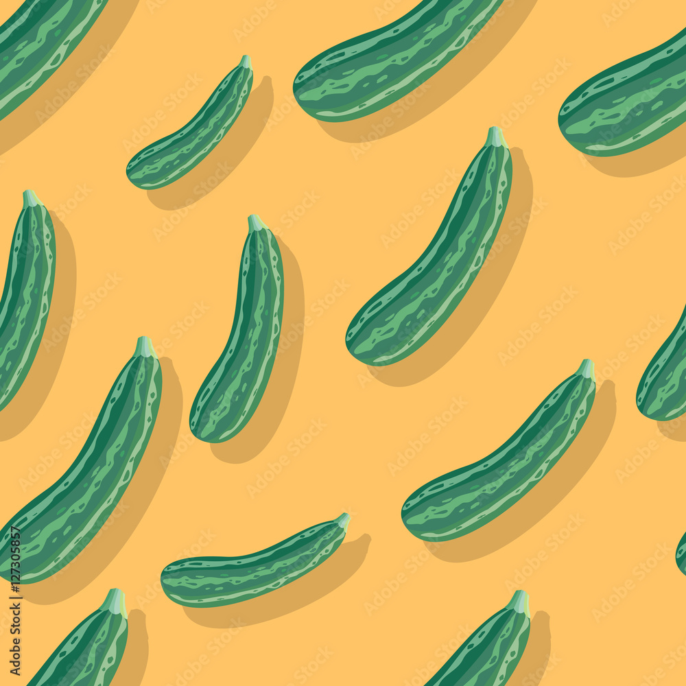 Zucchini Seamless Pattern Vector Illustration Zucchini Seamless Pattern Vector Illustration
