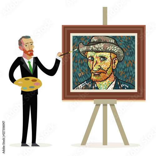 van gogh cartoon painting portraits