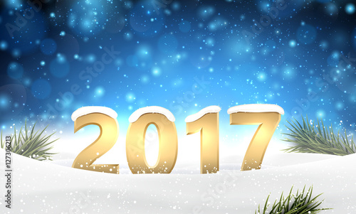 Blue 2017 New Year background.