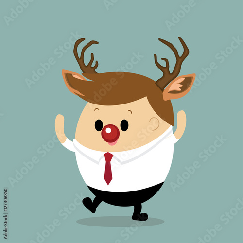 Vector of man dress as reindeer for christmas