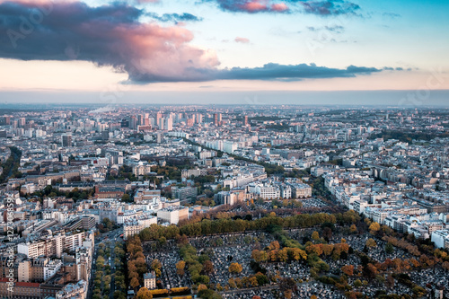 Aerial view of Paris, France  in late autumn. © Augustin Lazaroiu
