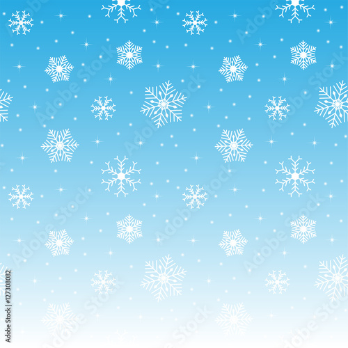 Seamless winter background pattern with snowflakes;