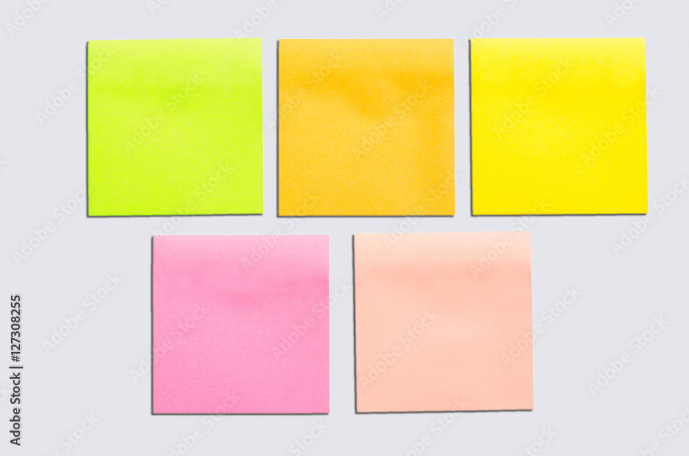 blank sticky note or post it islated on white