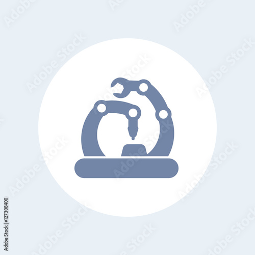assembly line icon isolated on white, production, conveyor, factory