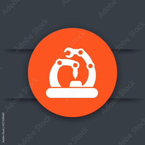assembly line icon, vector illustration
