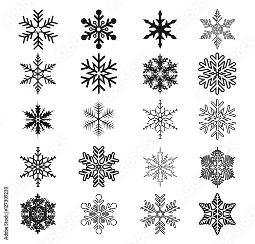 Snowflakes icon set