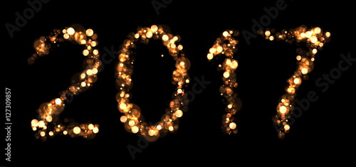 2017 New Year golden background.