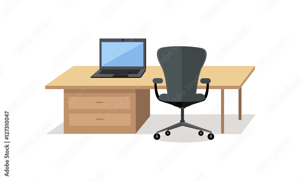 Workplace Empty Isolated Design. Office Interior Workplace Empty Isolated Design. Office Interior