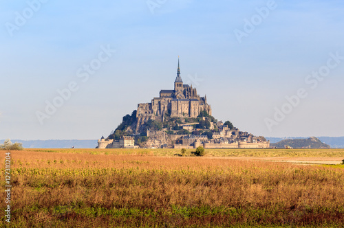 Mont Saint Michel on autumn sunny day, Normandy, France