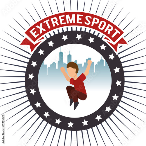 parkour extreme sport urban background label vector illustration eps 10