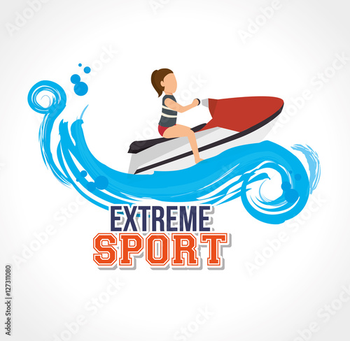 extreme sport jet ski label design vector illustration eps 10