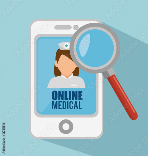 smartphone online medical search app vector illustration eps 10