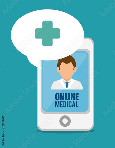 medical online smartphone doctor cross vector illustration eps 10