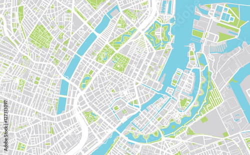 Urban city map of Copenhagen