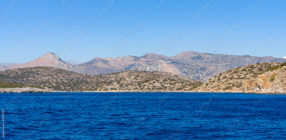Mediterranean Sea. Crete. Greece. The cliffs of the peninsula of Kalydon.