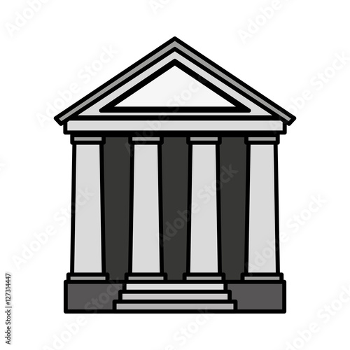 bank building isolated icon vector illustration design