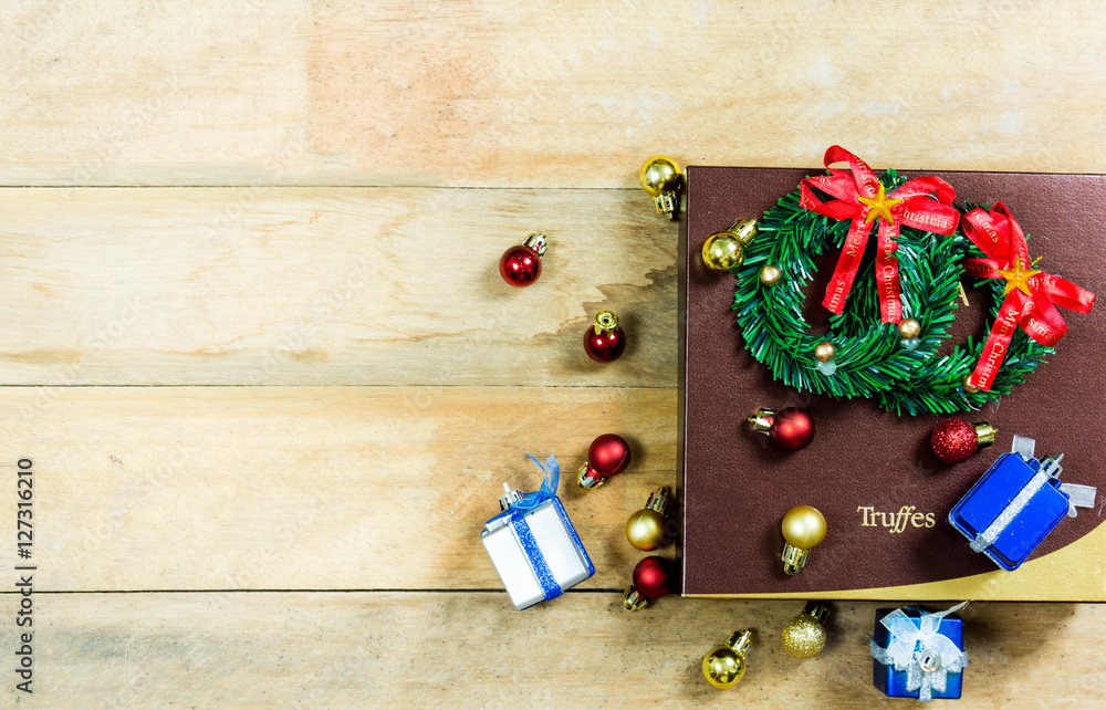 Christmas gift on the table Christmas gift on the table