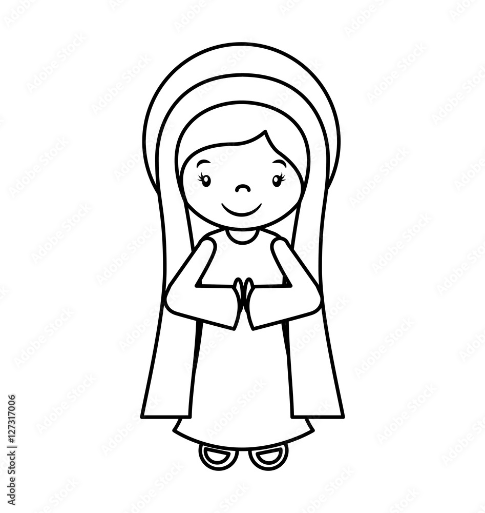 mary vigin manger character vector illustration design mary vigin manger character vector illustration design