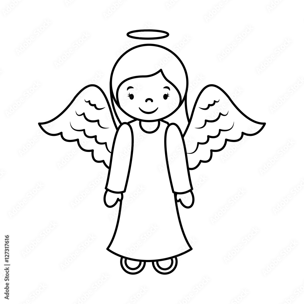 Fototapeta premium cute angel manger character vector illustration design