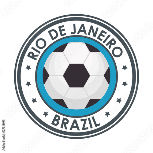 rio de janeiro brazil football emblem vector illustration eps 10