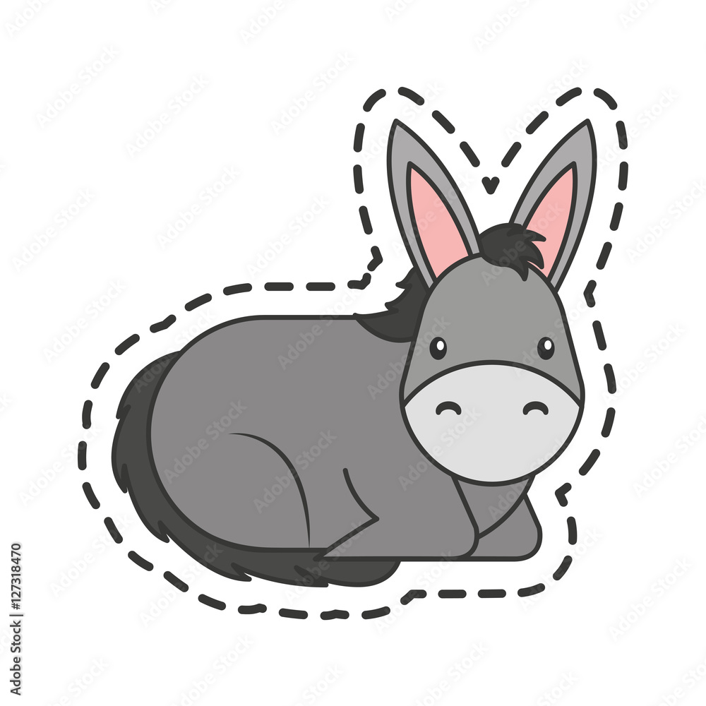 Naklejka premium cute mule manger character vector illustration design