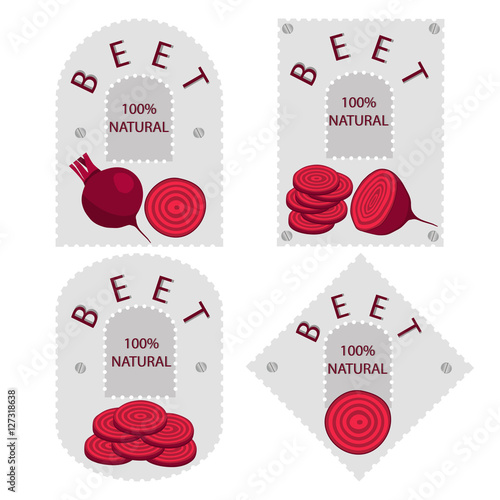 Abstract vector illustration of logo for the theme of red beet