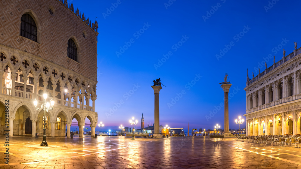 Panoramic cityscape view of Piazza San Marco in Venice