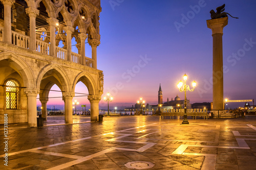 Citiyscape view of Piazza San Marco square at sunrise