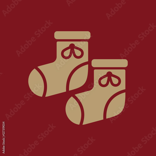 Babys bootees icon. design. Socks, sox, Babys bootees symbol. web. graphic. AI. app. logo. object. flat. image. sign. eps. art. picture - stock