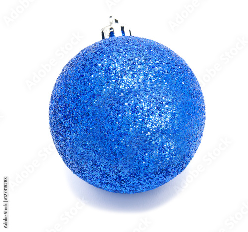Perfec blue christmas ball isolated