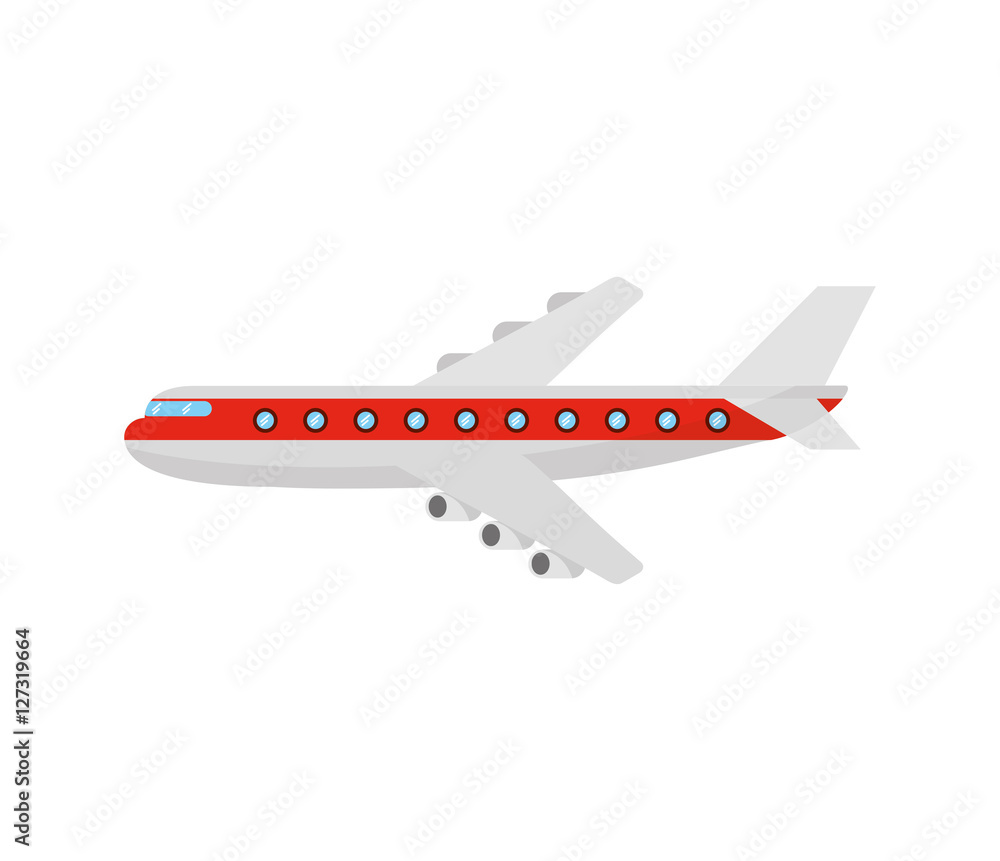 Fototapeta premium airplane flying isolated icon vector illustration design