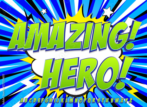 Wallpaper Mural Comic alphabet set. Letters, numbers and figures for kids' illustrations, websites, comics, banners Torontodigital.ca