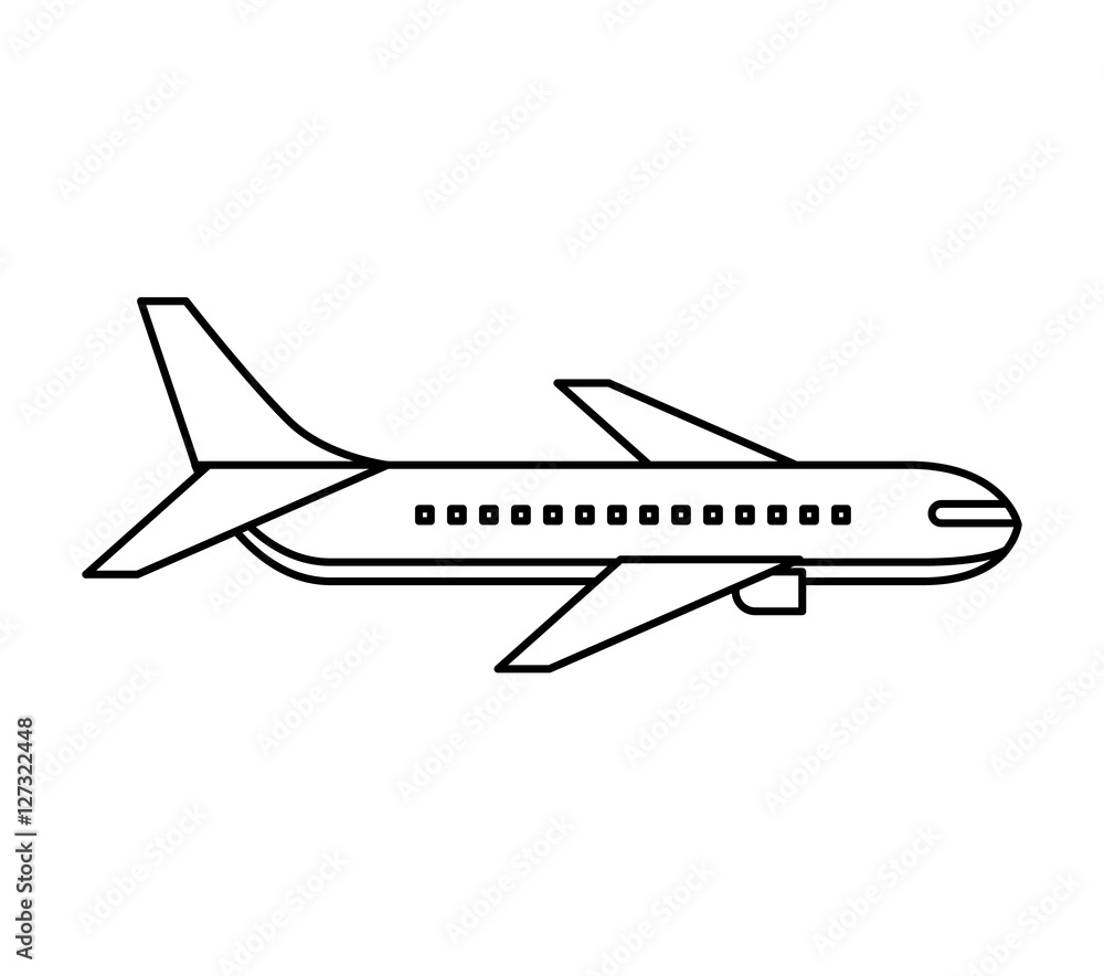 airplane flying isolated icon vector illustration design