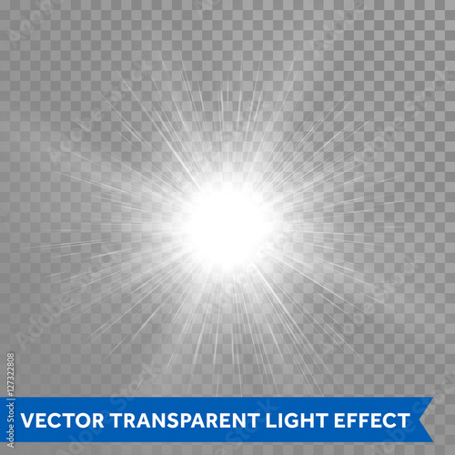 Light glow shine. Vector star burst effect