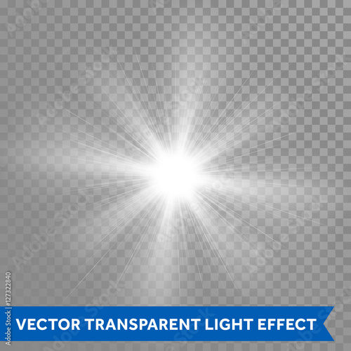Shining star with vector glowing rays