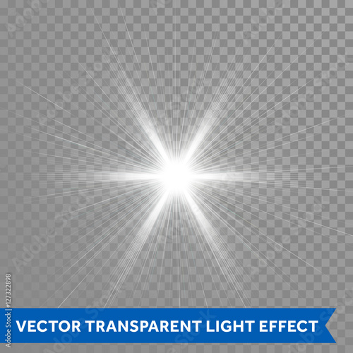 Glowing sun light effects. Star flash explosion