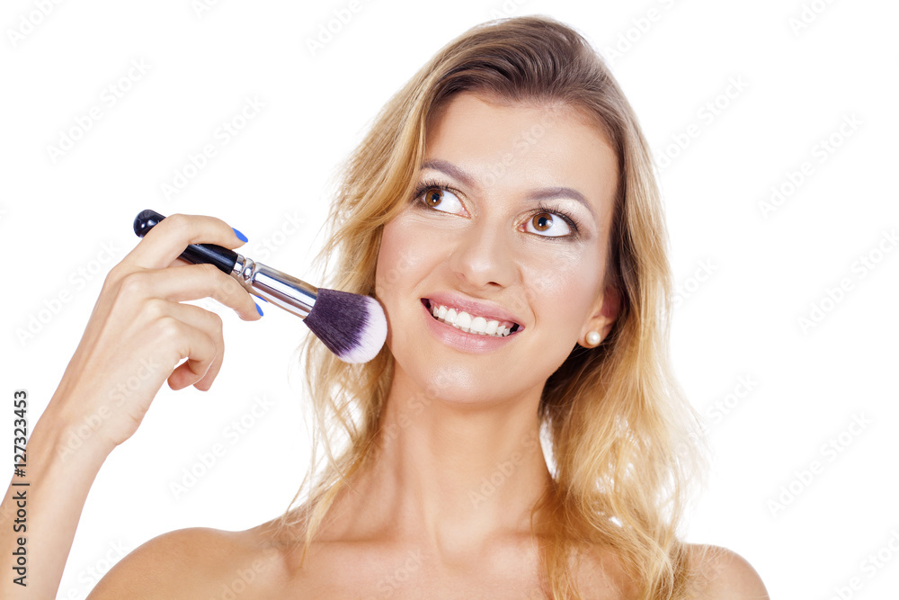 Make Up. Beautiful blonde woman Make Up. Beautiful blonde woman