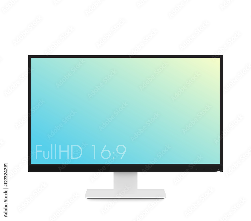 monitor mockup, modern realistic computer display with wide screen and thin  frames, vector illustration Stock-Vektorgrafik | Adobe Stock