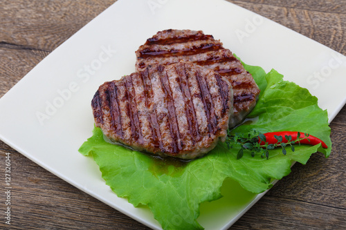 Grilled burget cutlet photo