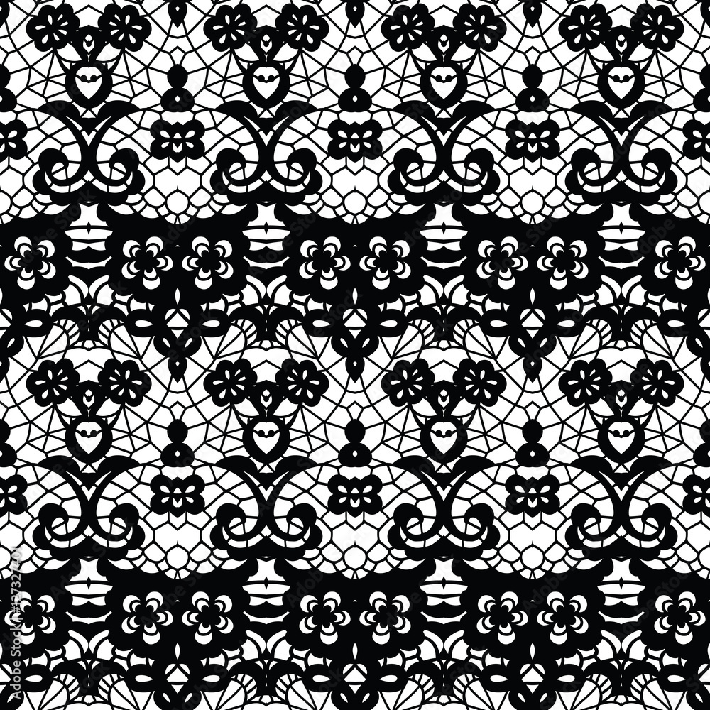 Fototapeta premium Lace seamless pattern with flowers