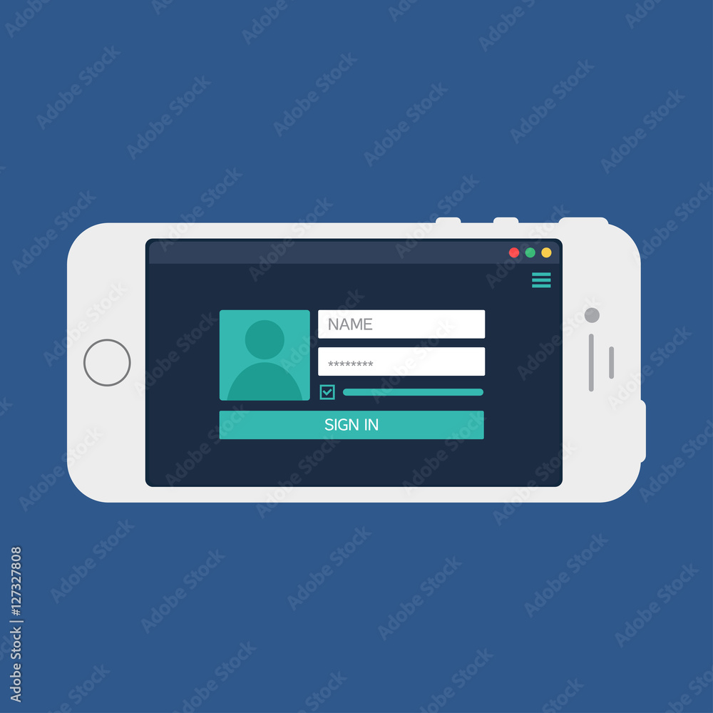 Web Template of Smartphone Login Form Web Template of Smartphone Login Form
