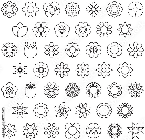 FLOWERS outline icons