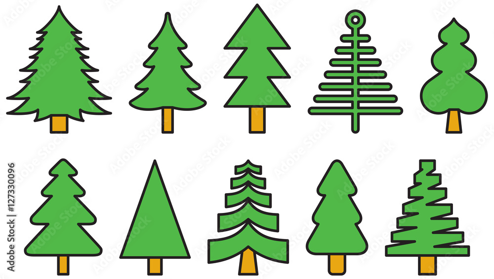 CHRISTMAS TREE filled line icons