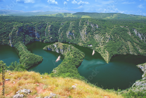 Canyon Uvac,Serbia Beautiful nature,National Park.Colored photo