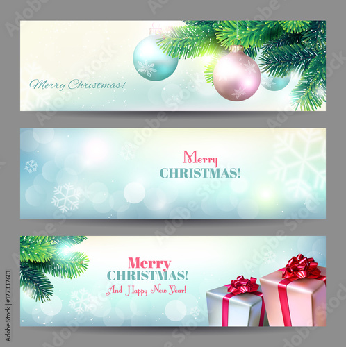 Christmas banners. Vector set.