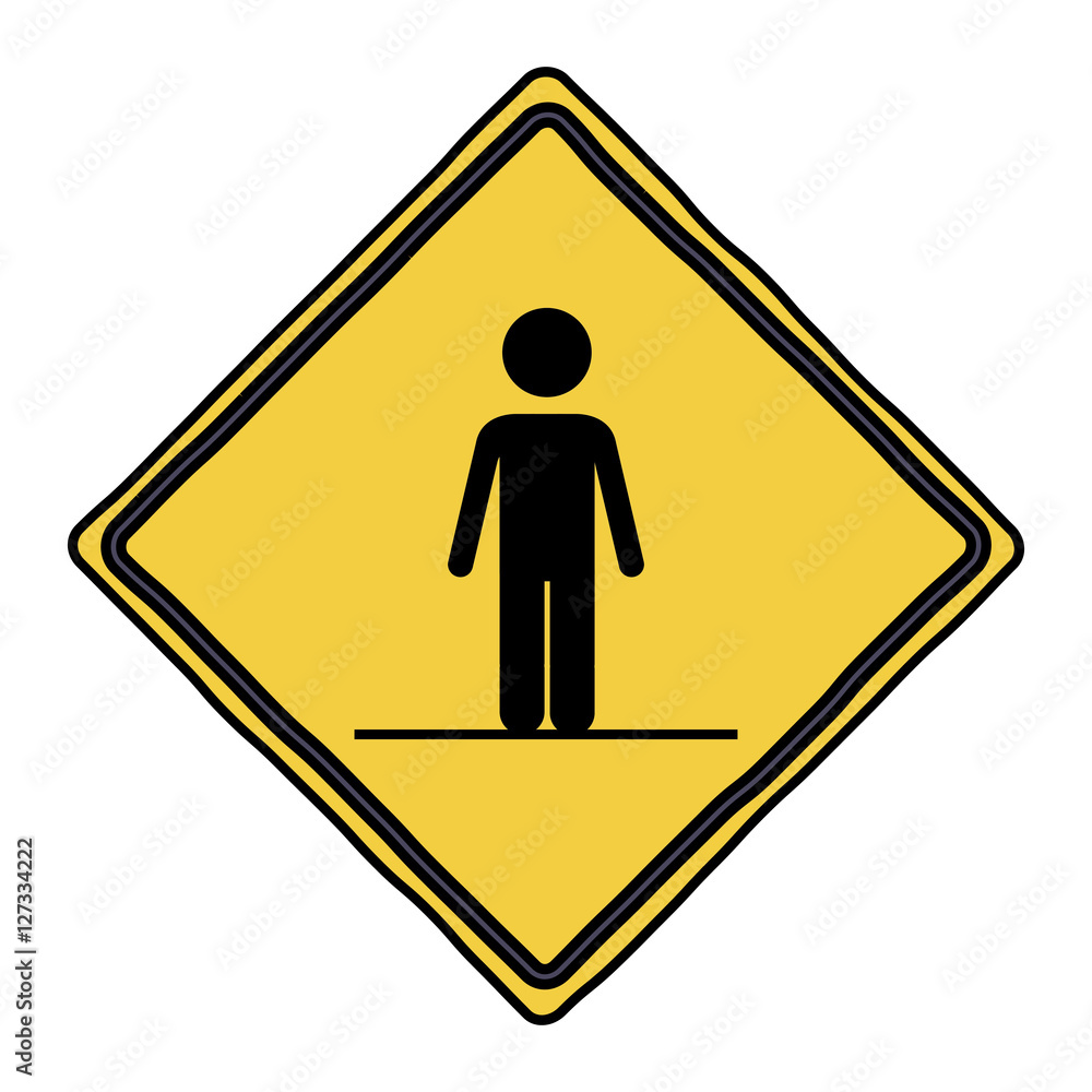 walker road sign icon. Street information warning and guide theme