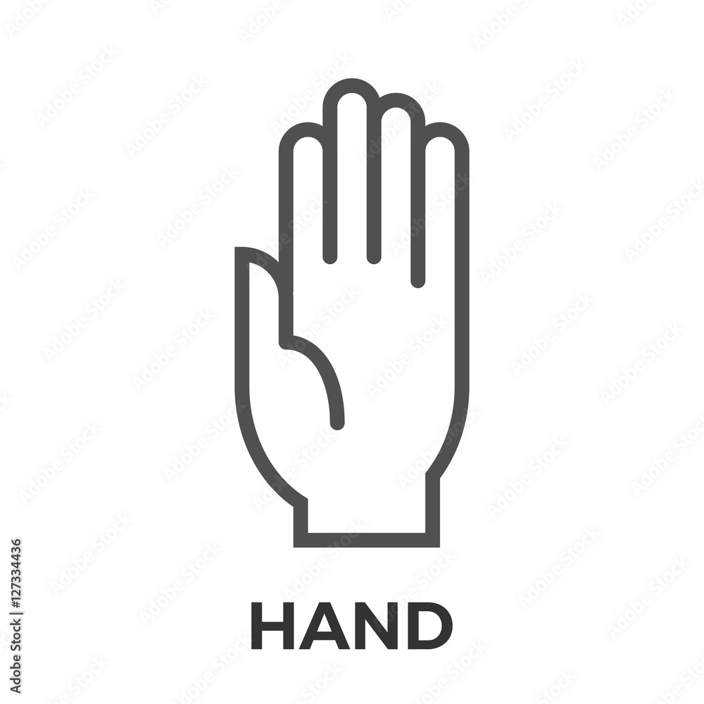 Hand thin line vector icon Hand thin line vector icon
