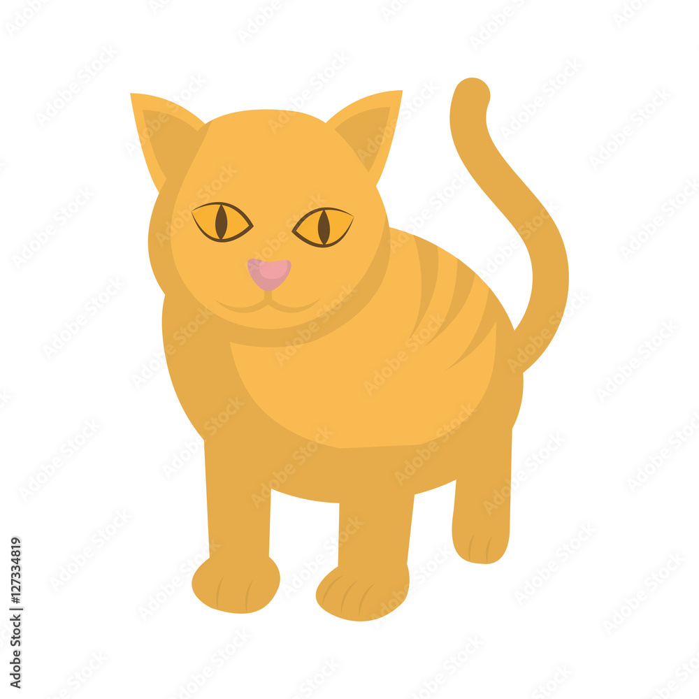 cute cat mascot isolated icon vector illustration design