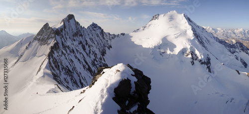 a view of the Lenzspitze and Dom in the Swiss Alps