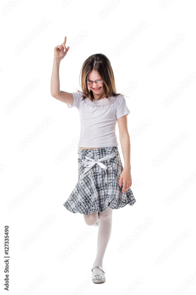 Naklejka premium Happy smart girl